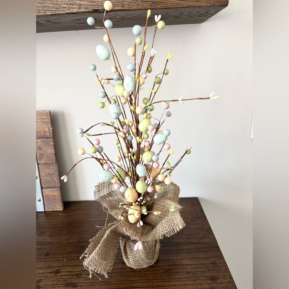 Martha Stewart Egg Tree 🥚🐰Decor Pink Yellow Green Blue NEW